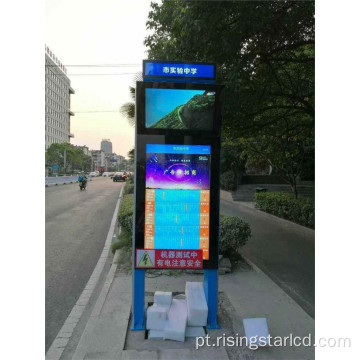 Exibição da tela LCD de parada de ônibus